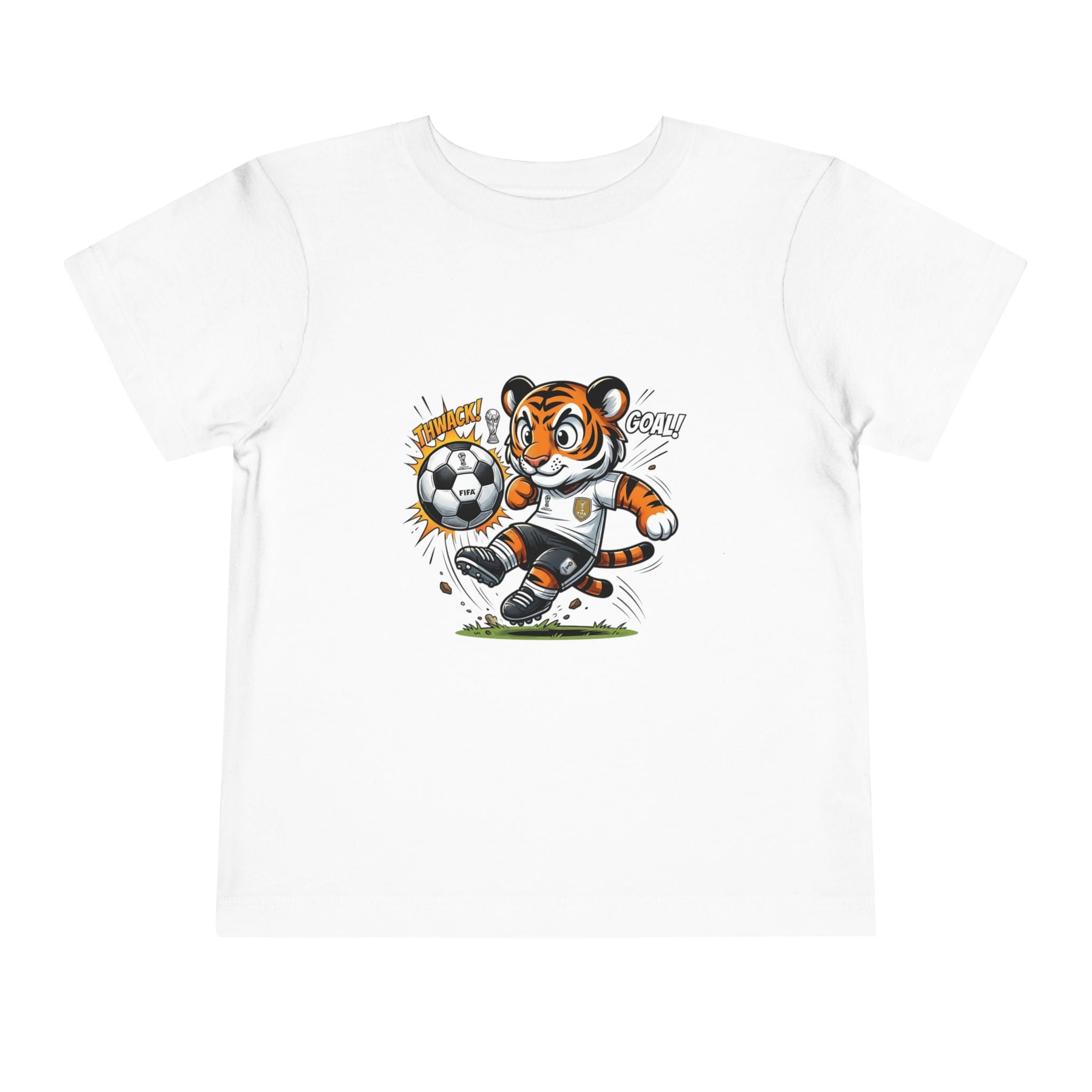 Toddler Soccer Tiger Tee — Cute Kicking Tiger Football Shirt for Kids