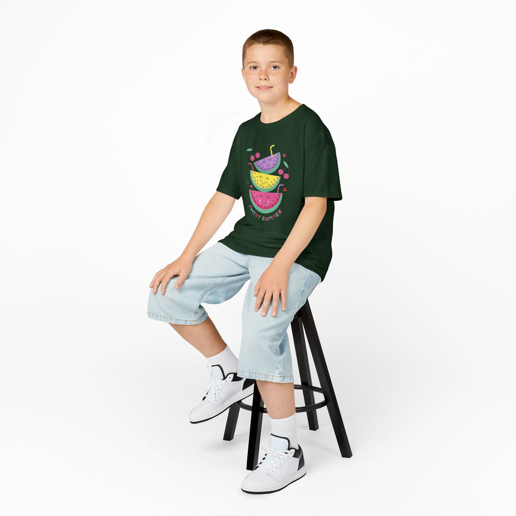 Kids T-Shirt — Cute Stacked Watermelon Illustration with "Sweet Things" Text