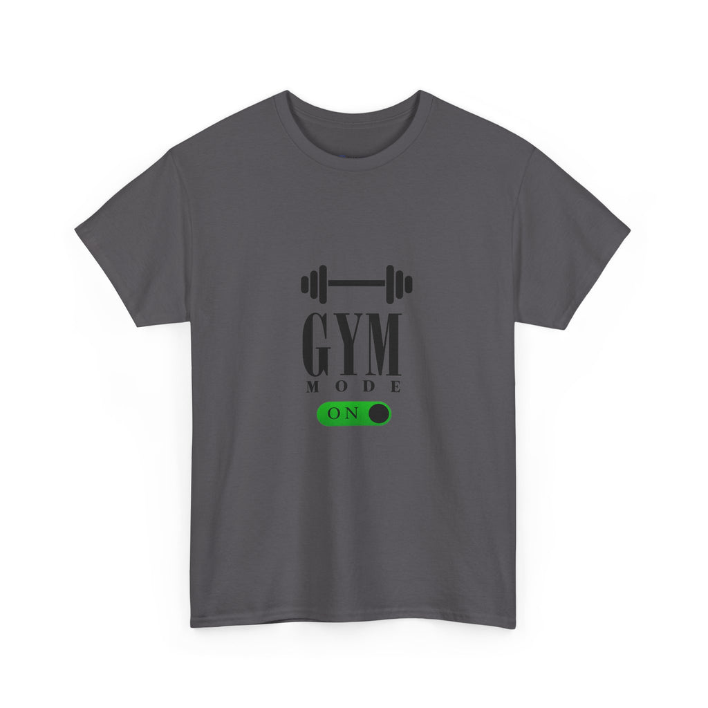 Gym Mode On T-Shirt — Workout Tee with Barbell Graphic