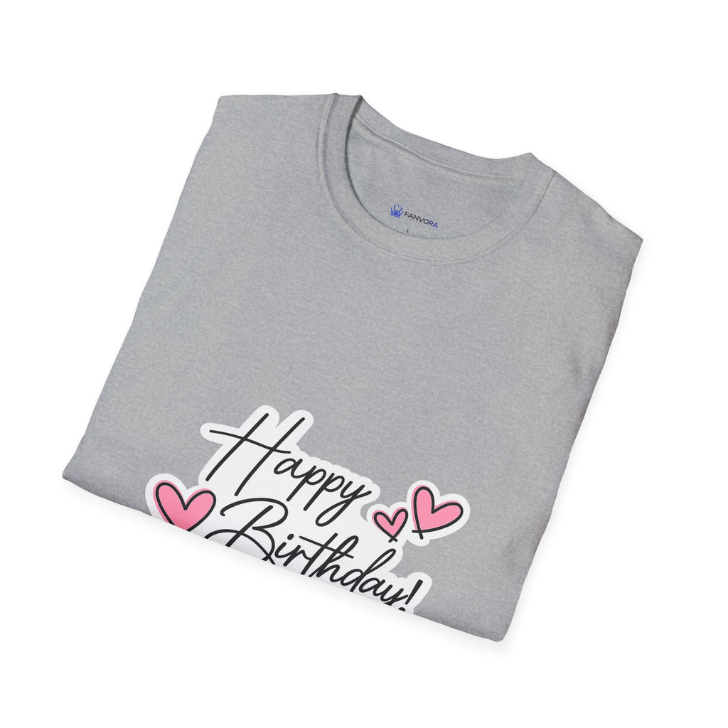 Birthday T-Shirt — "Happy Birthday" Heart Graphic