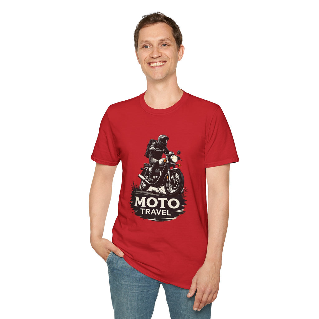 Moto Travel T‑Shirt — Vintage Motorcycle Rider Tee