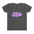 Girls' 5th Birthday Tee - 'Happy Birthday' Glitter Stars Design