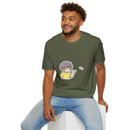Cute Boy Waving Hearts T-Shirt — Cute Kawaii Cartoon Graphic Tee
