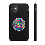 Matte Black iPhone Tough Cases 12 to 17 Pro Max  — "King of Pop Forever" Retro Pop Art Phone Case.