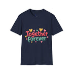 T-Shirt — "Together Forever" Cute Heart Couple Graphic Tee