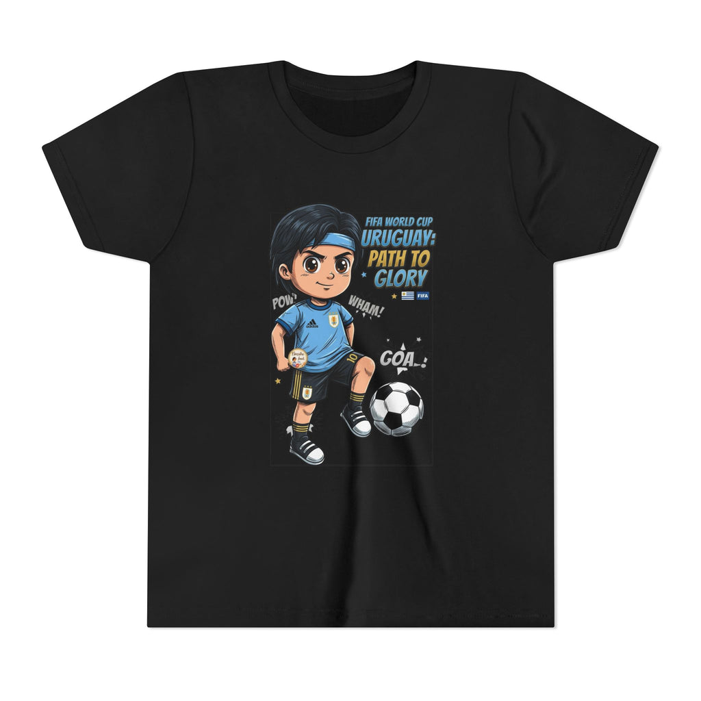 Youth Soccer Tee – Cute Cartoon Player "Ready to Score" Kids Jersey