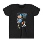 Youth Soccer Tee – Cute Cartoon Player "Ready to Score" Kids Jersey