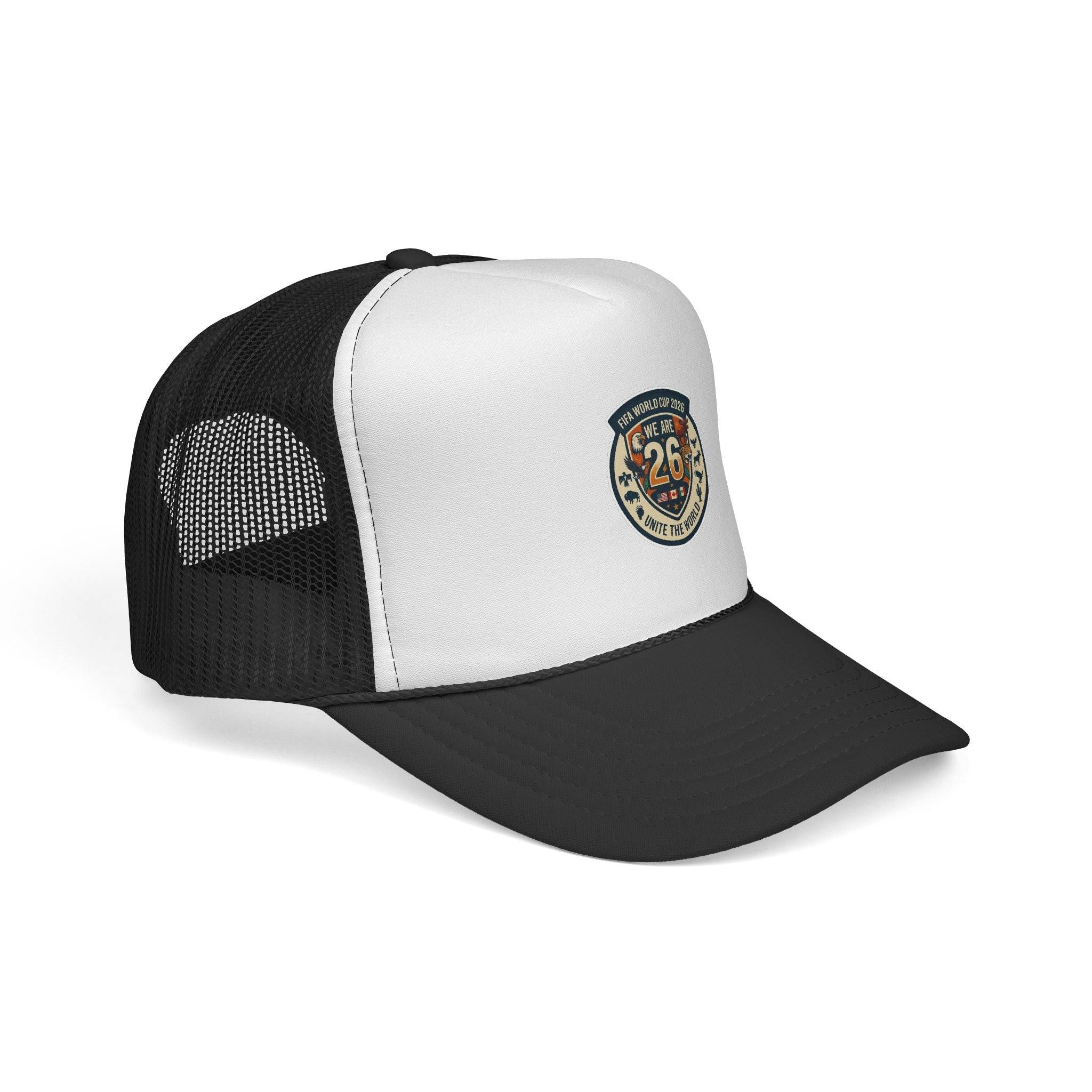 Vintage 'We Are 26' Badge Trucker Cap - World Cup 2026 Fan version.