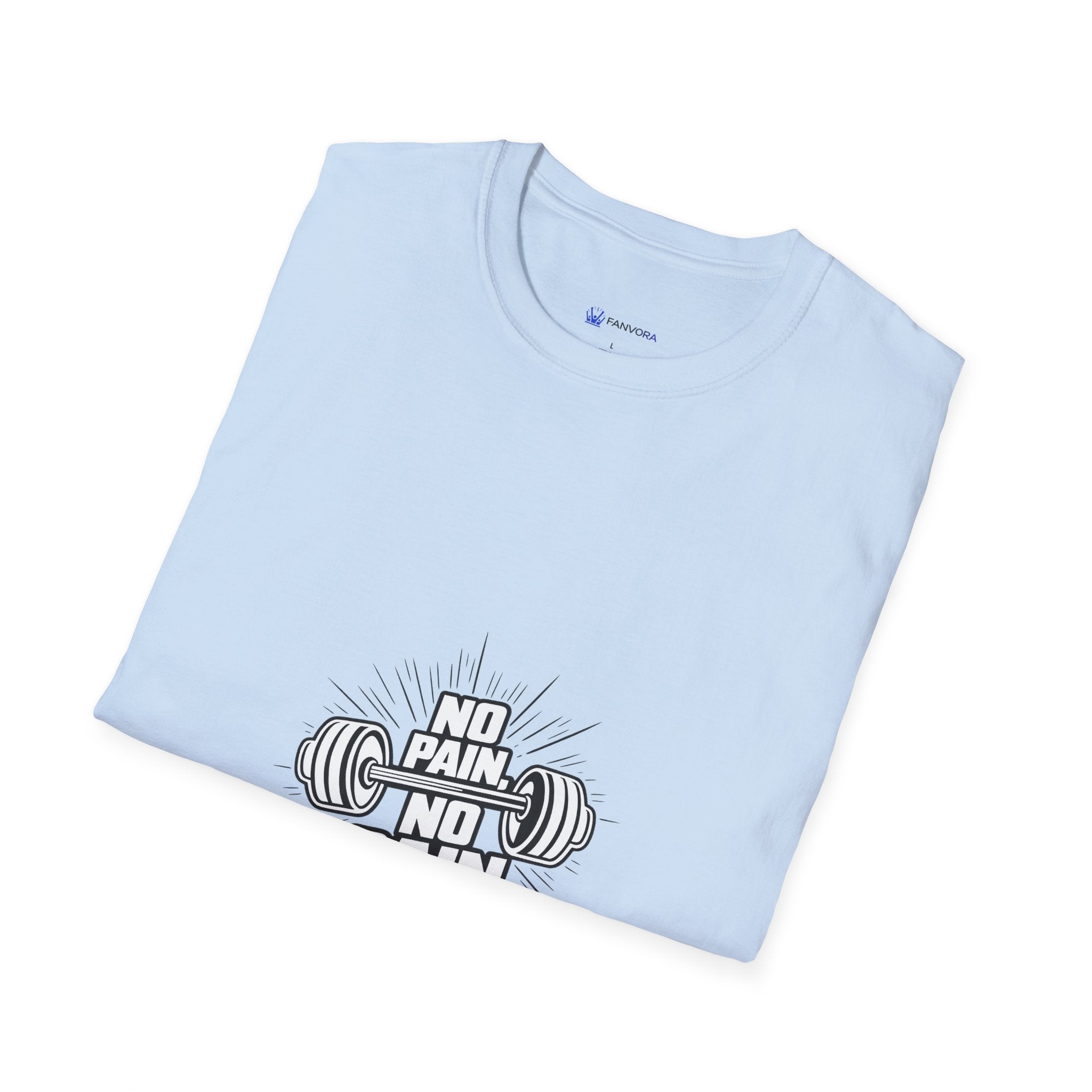 No Pain No Gain Barbell T-Shirt — Fitness Gym Workout Tee
