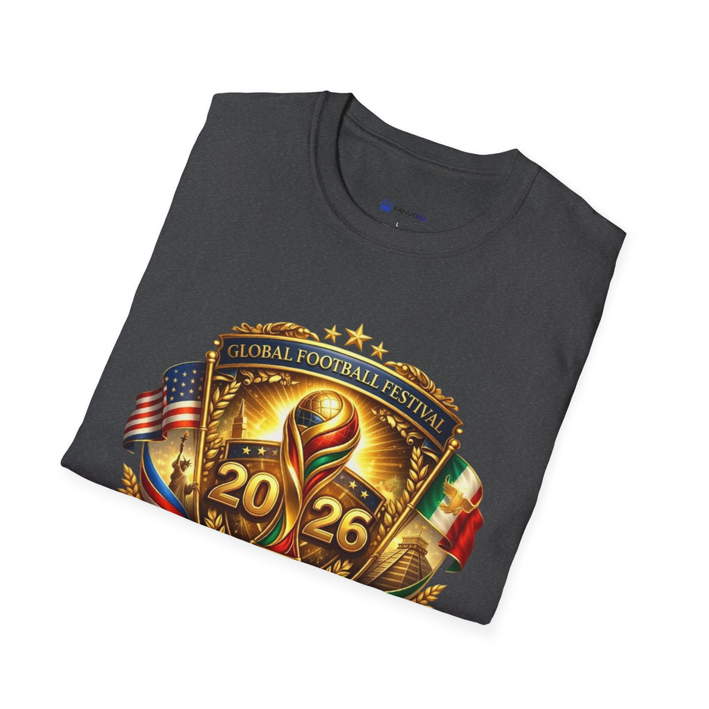 2026 Global Football Festival T-Shirt — Style Soccer Tee with USA & Mexico Flags