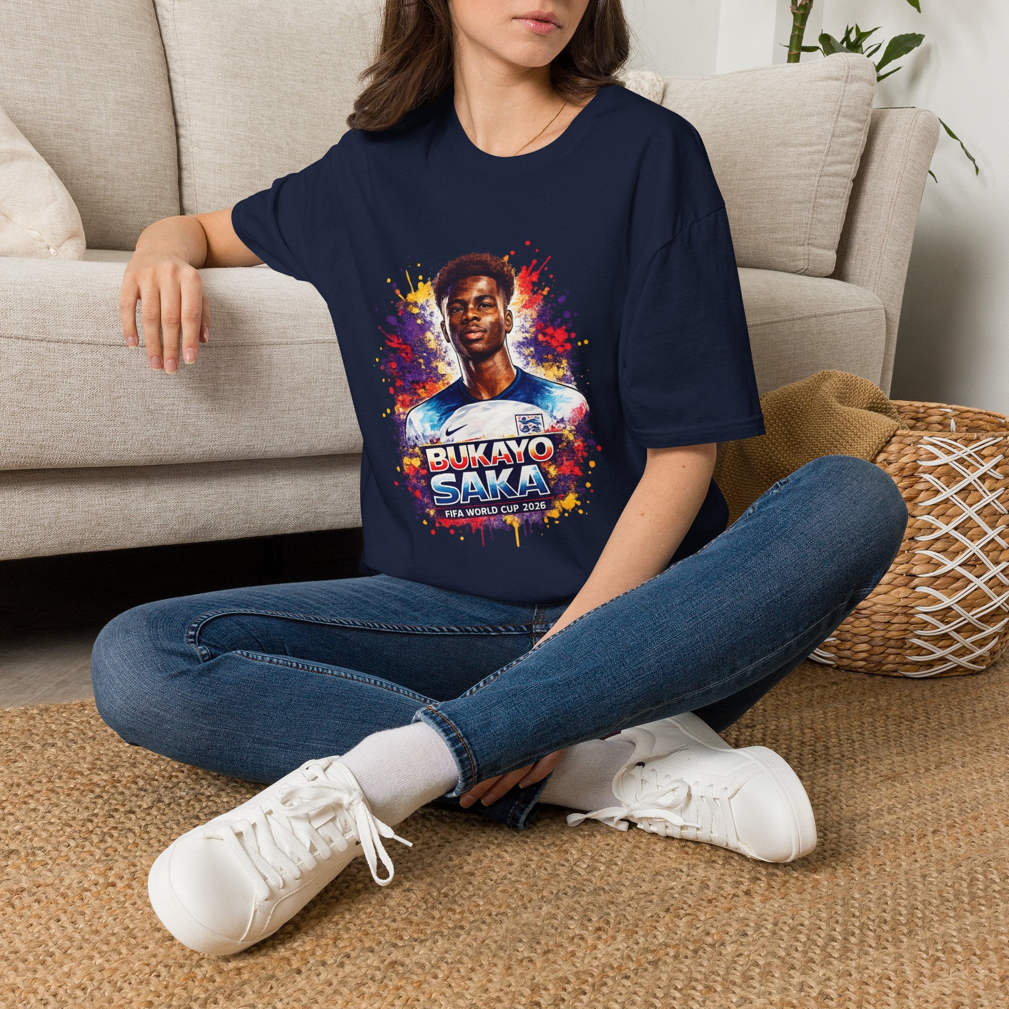 England Lagend Portrait T-Shirt — Color Splash Football Fan Tee