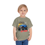 Toddler Tee - "Extreme Adventure 4x4 Off Road" Blue Monster Truck.