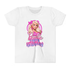 Youth Tee — "Barbie Happy Birthday" Pink Birthday Graphic Shirt