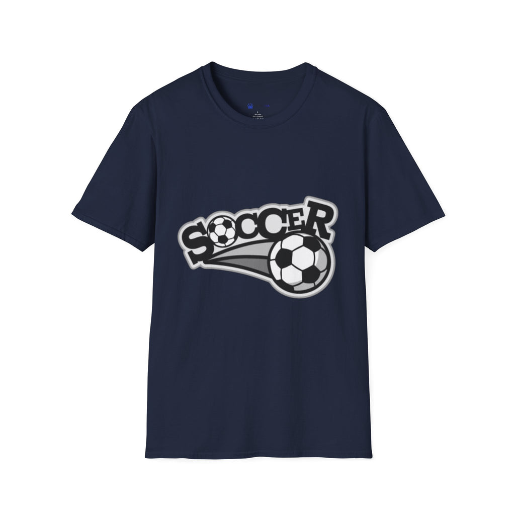 Soccer Graphic T‑Shirt — Retro Black & White Soccer Logo Tee
