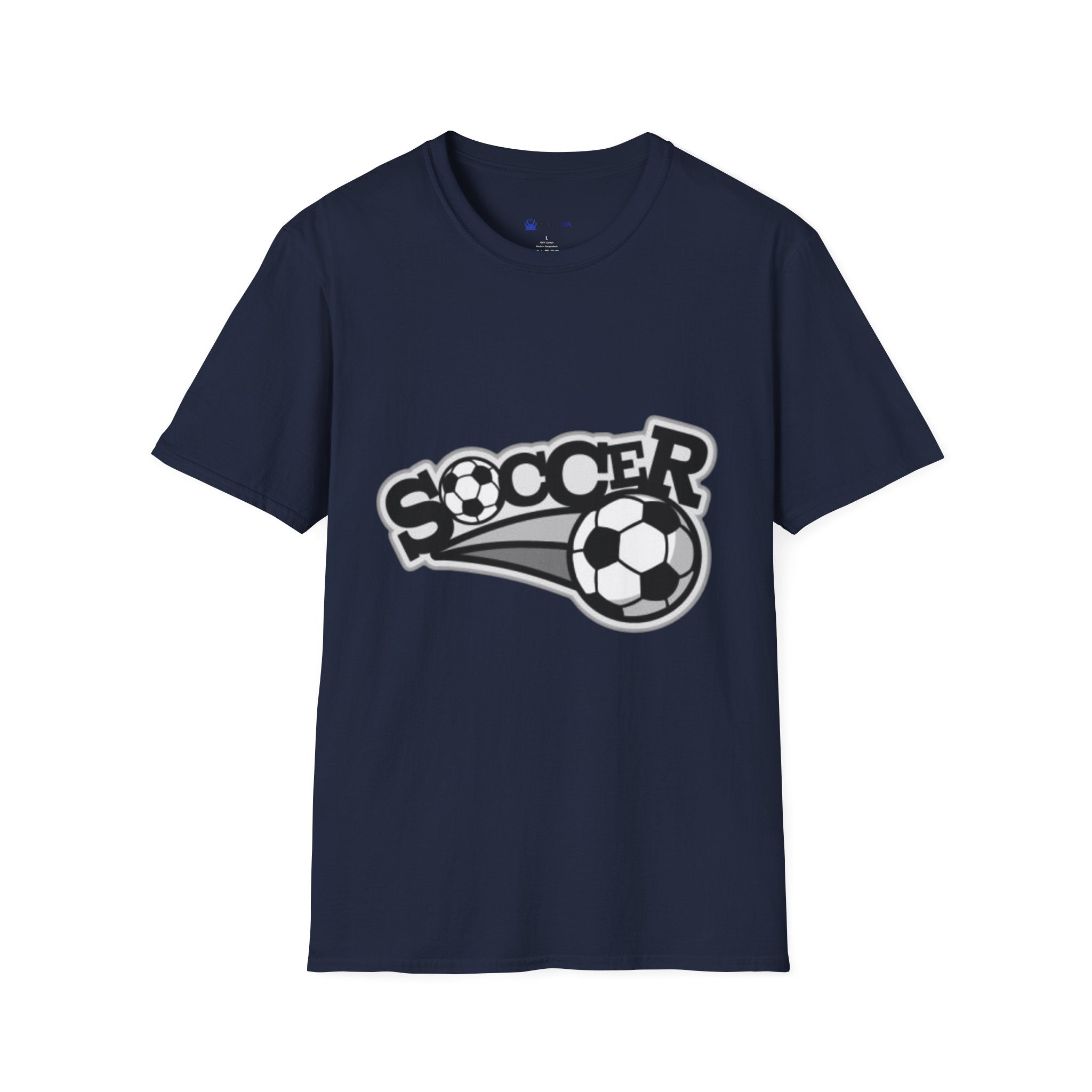 Soccer Graphic T‑Shirt — Retro Black & White Soccer Logo Tee
