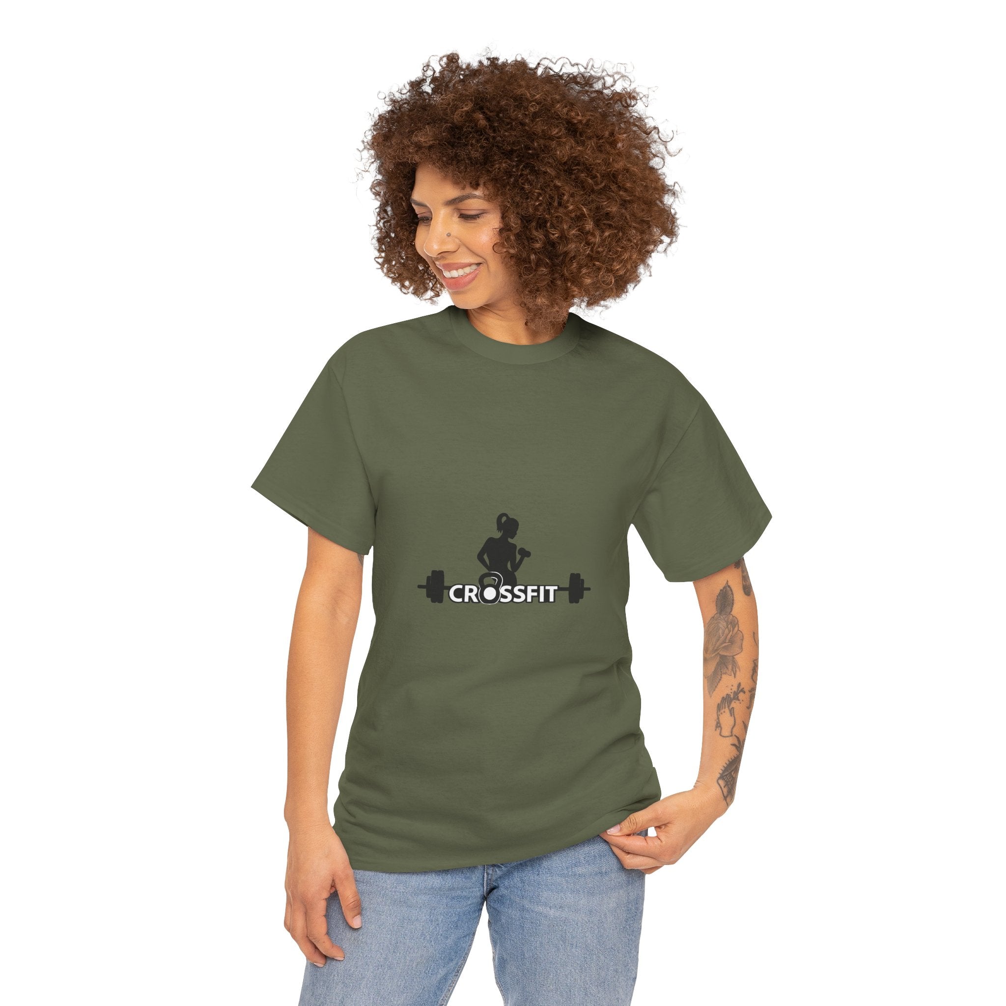 CrossFit Weightlifter T-Shirt — Barbell Silhouette Gym Tee