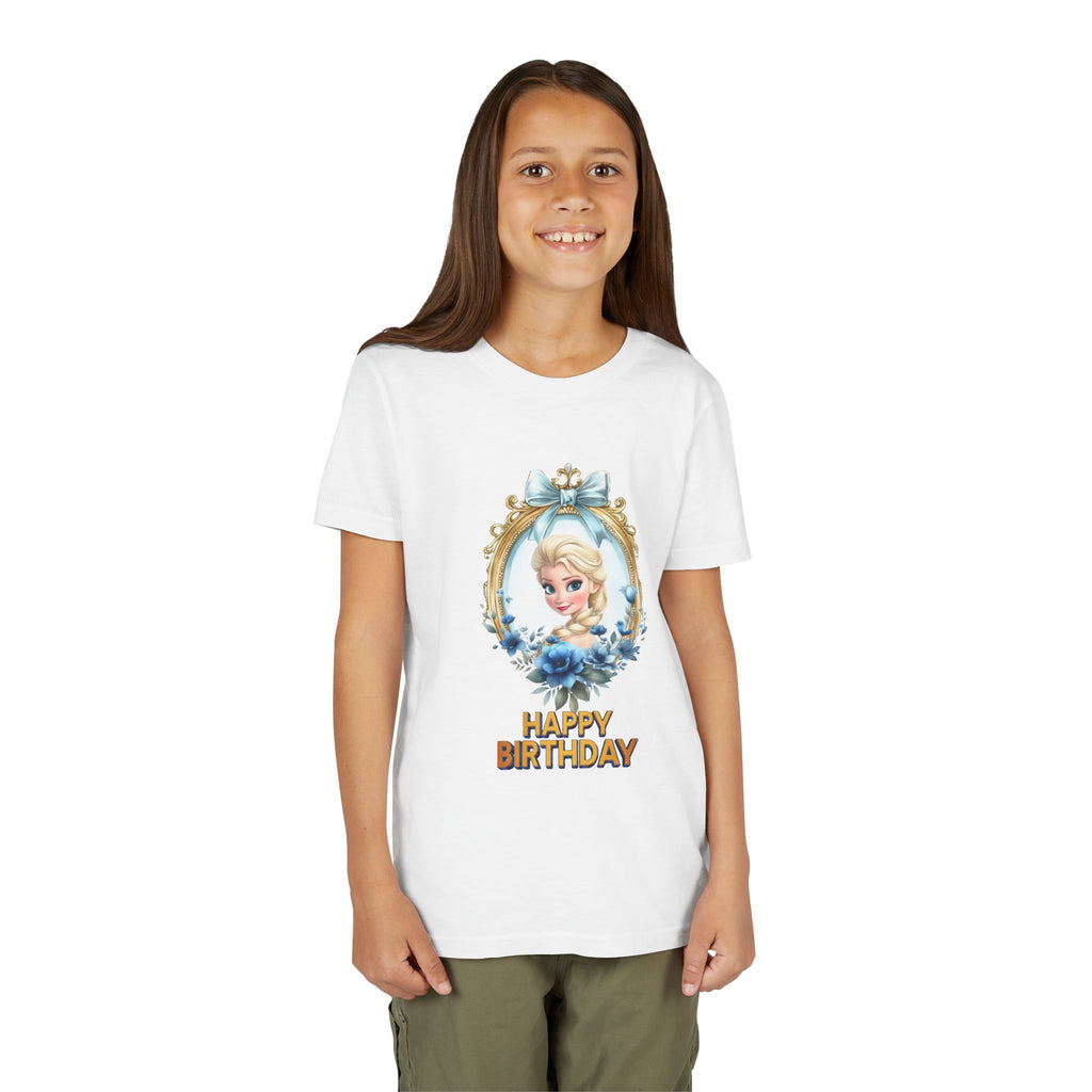 Youth Tee — "Happy Birthday" Princess Portrait Birthday Shirt
