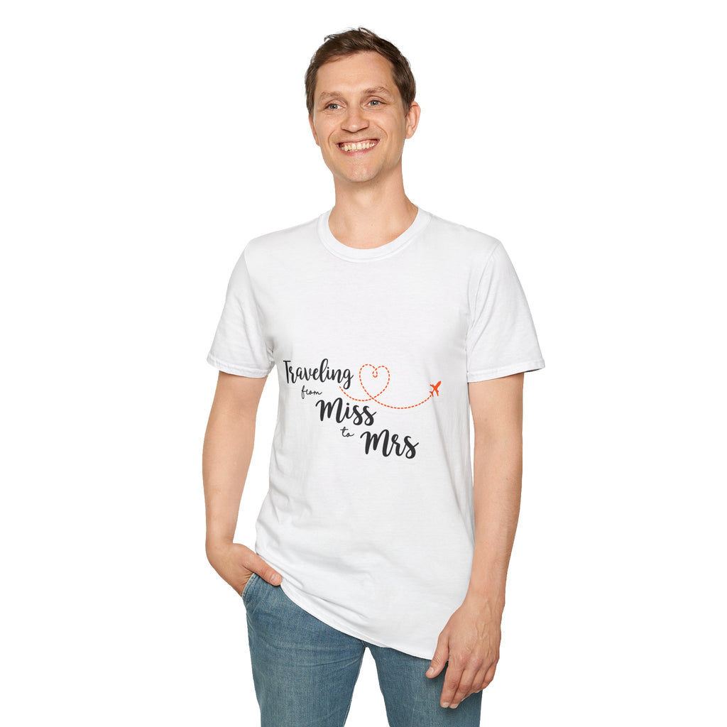T-Shirt — "Traveling from Miss to Mrs" Bridal Bachelorette Vacation Tee