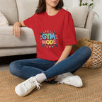 Gym Mode T-Shirt — Cute Barbell Fitness Tee for Gym Lovers