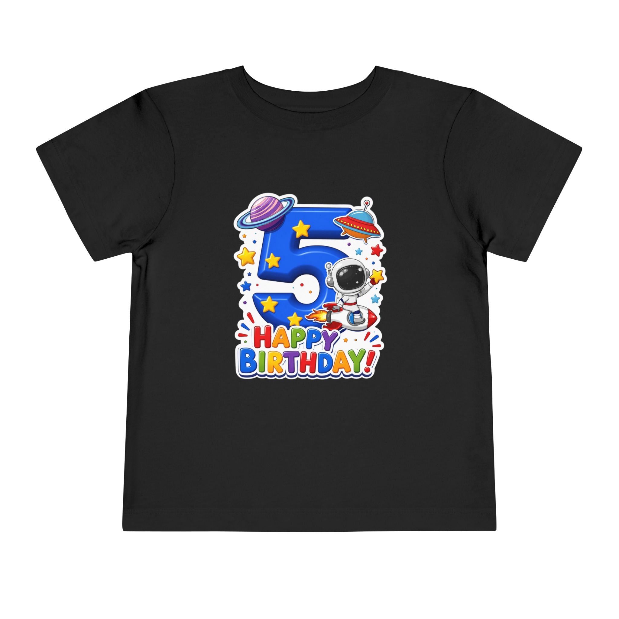 Kids' 5th Birthday Space Tee - Happy Birthday Astronaut Shirt for Toddlers