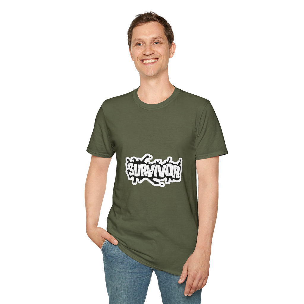Survivor Graphic T-Shirt — Bold Grunge Logo Tee for Cancer, Trauma & Recovery Awareness