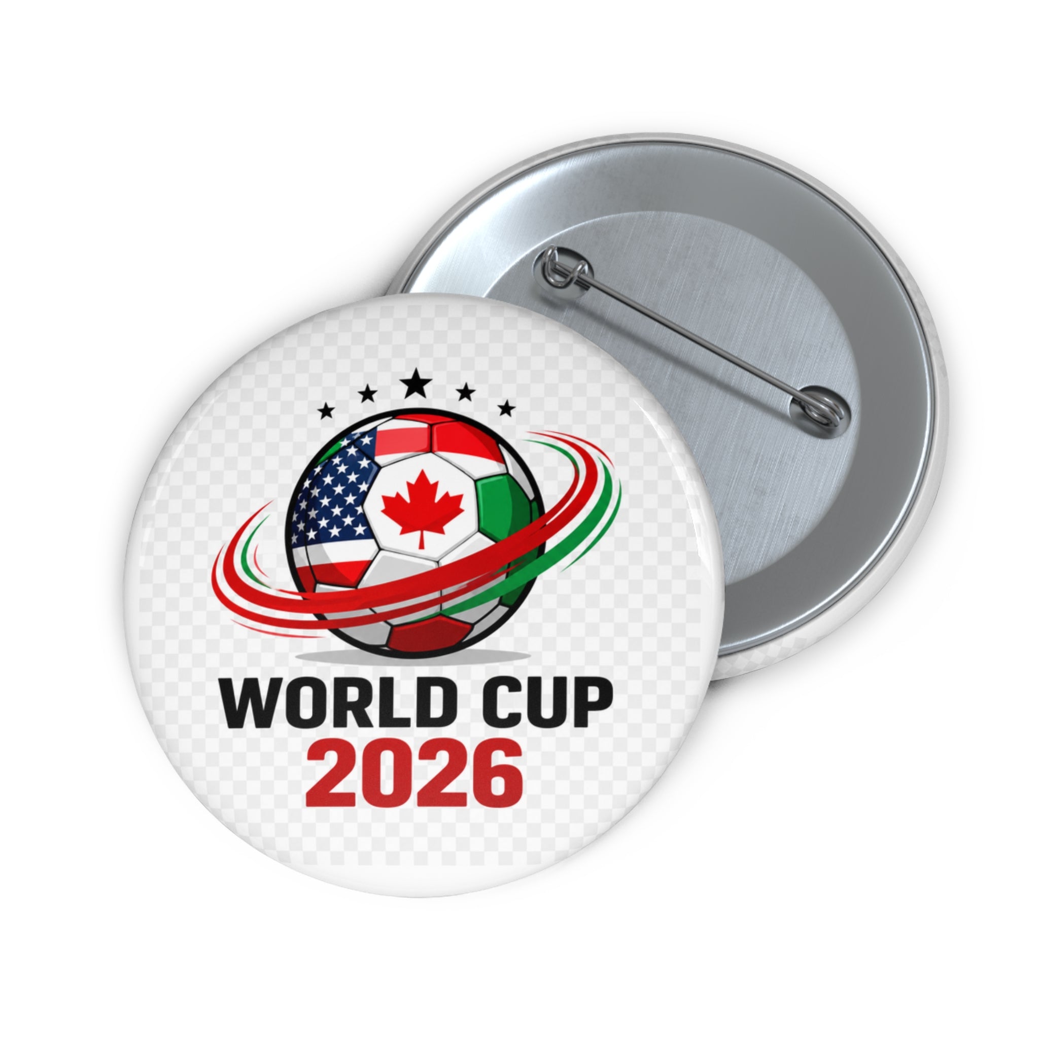 Soccer 2026 Soccer Button Pin — USA Canada Mexico Fan Badge