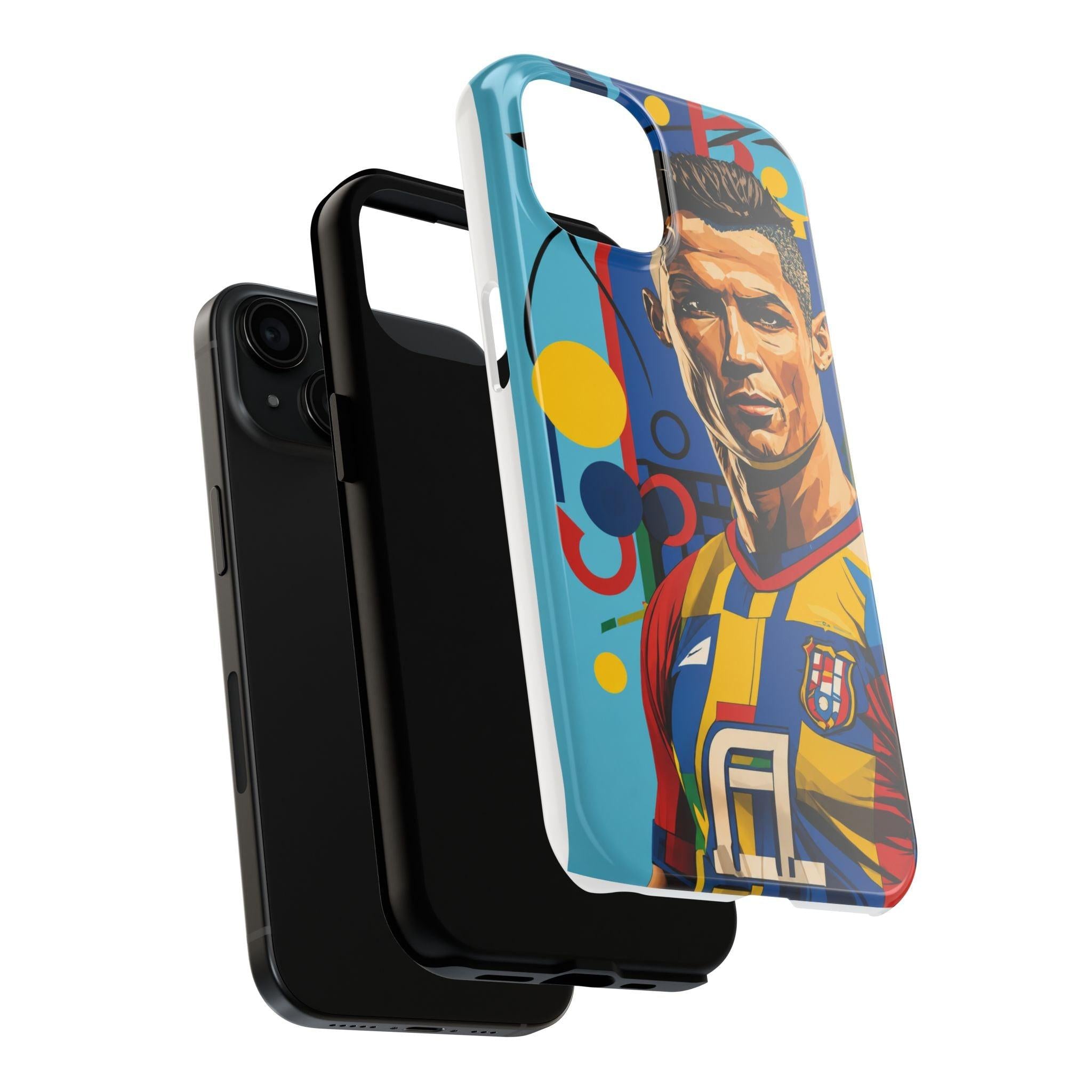 Portugal  legend Pop Art Tough Phone Case — Colorful Soccer Legend Protective Cover.