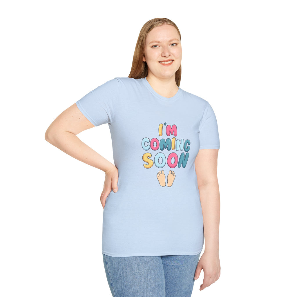 Maternity T-Shirt "I'm Coming Soon" Baby Announcement Tee