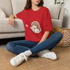 Kawaii Girl Blowing Hearts T-Shirt — Cute Anime Graphic Tee