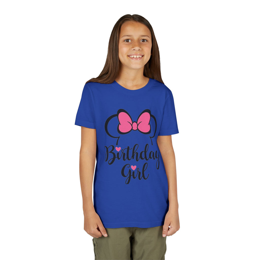 Birthday Girl Youth Tee — Pink Bow Party Shirt for Girls