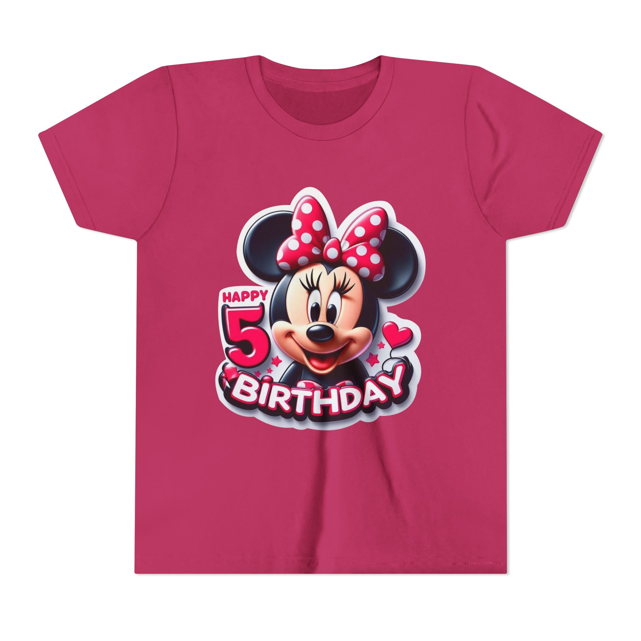 Minnie Mouse Happy 5th Birthday Youth Tee
