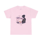 Mom Silhouette Sunset T-Shirt — "Super Mom" Graphic Tee for Mother's Day.