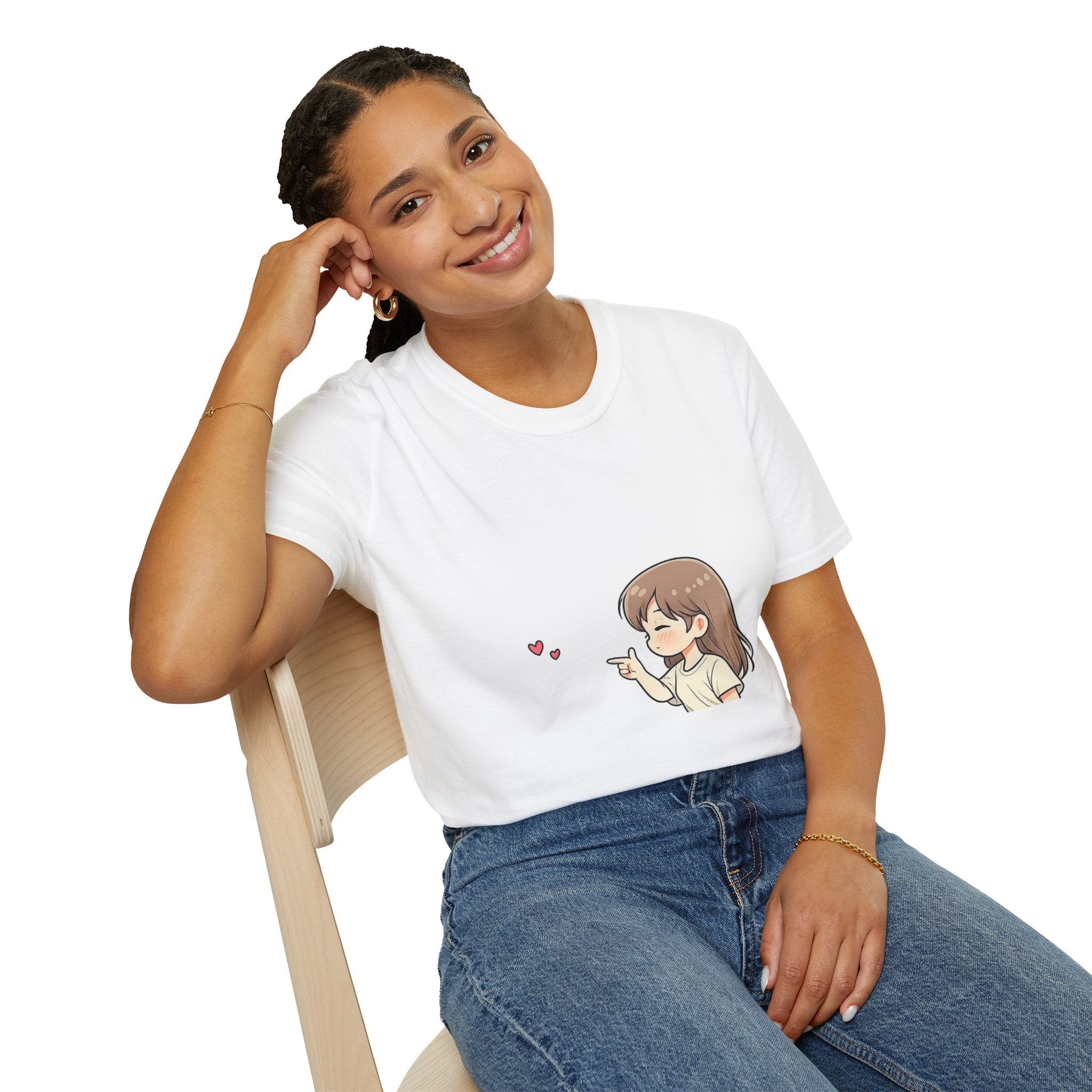 Kawaii Girl Blowing Hearts T-Shirt — Cute Anime Graphic Tee