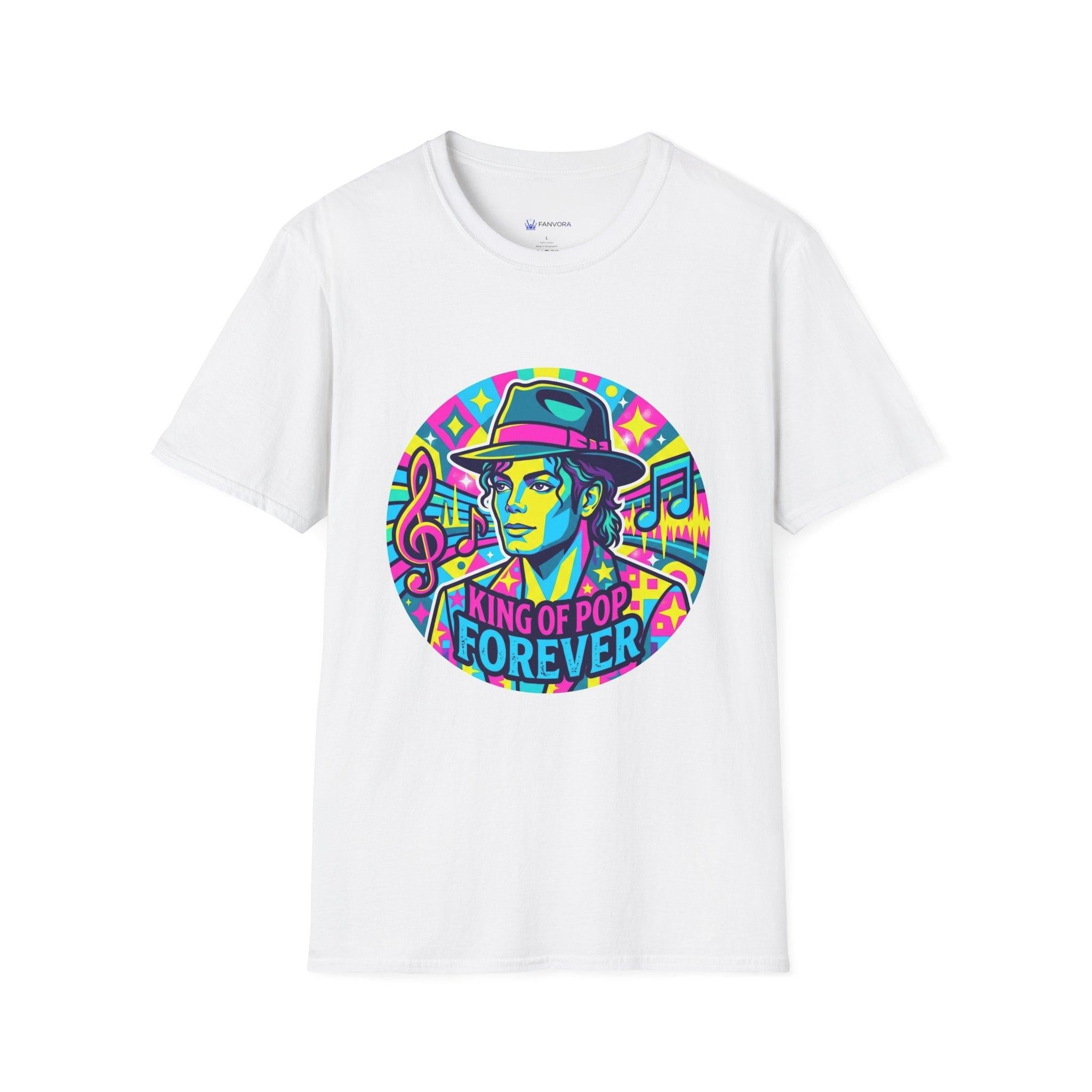 T-Shirt — King of Pop Forever Retro Neon Graphic Tee.