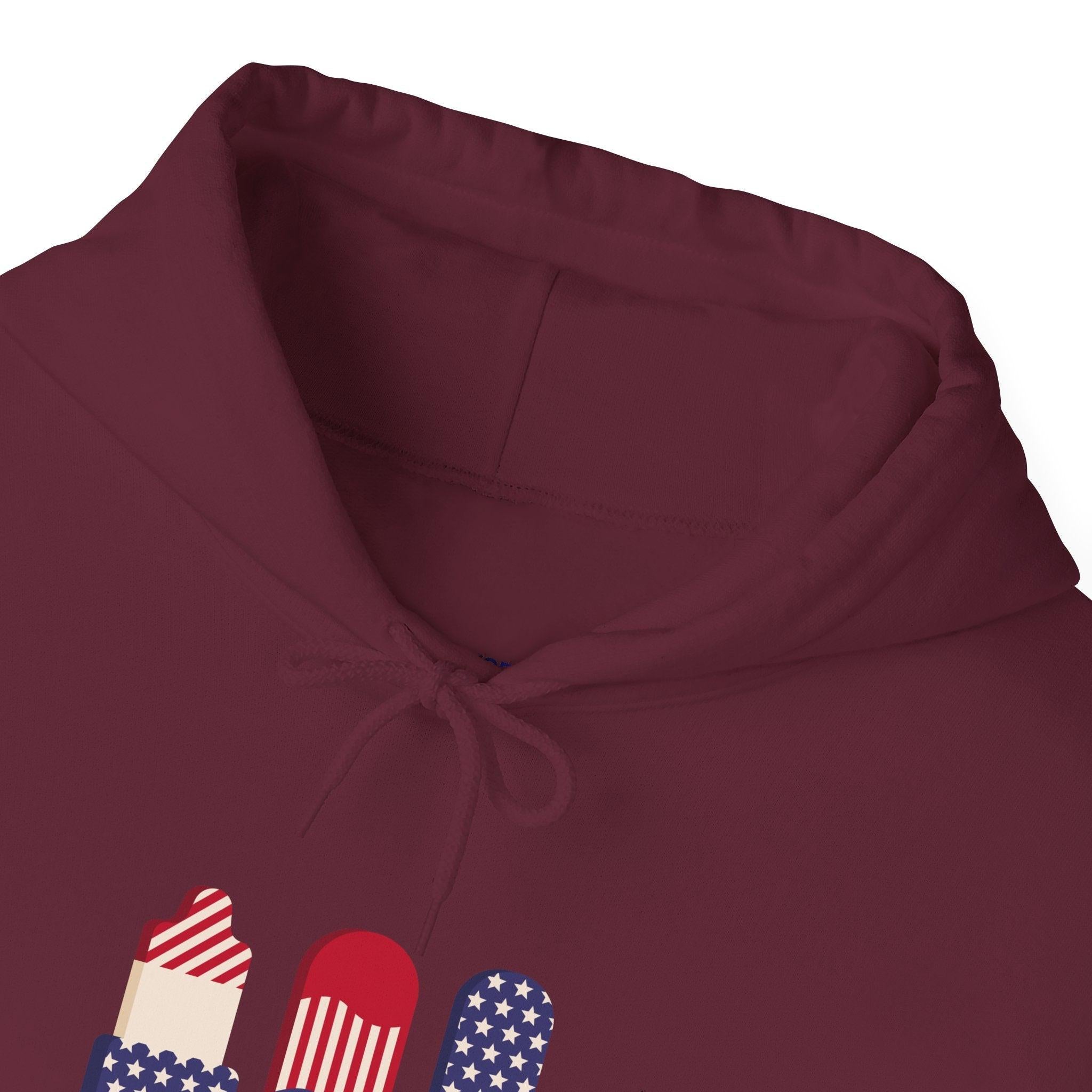 American Patriot Graphic Hoodie — Patriotic Fourth of July Sweatshirt.