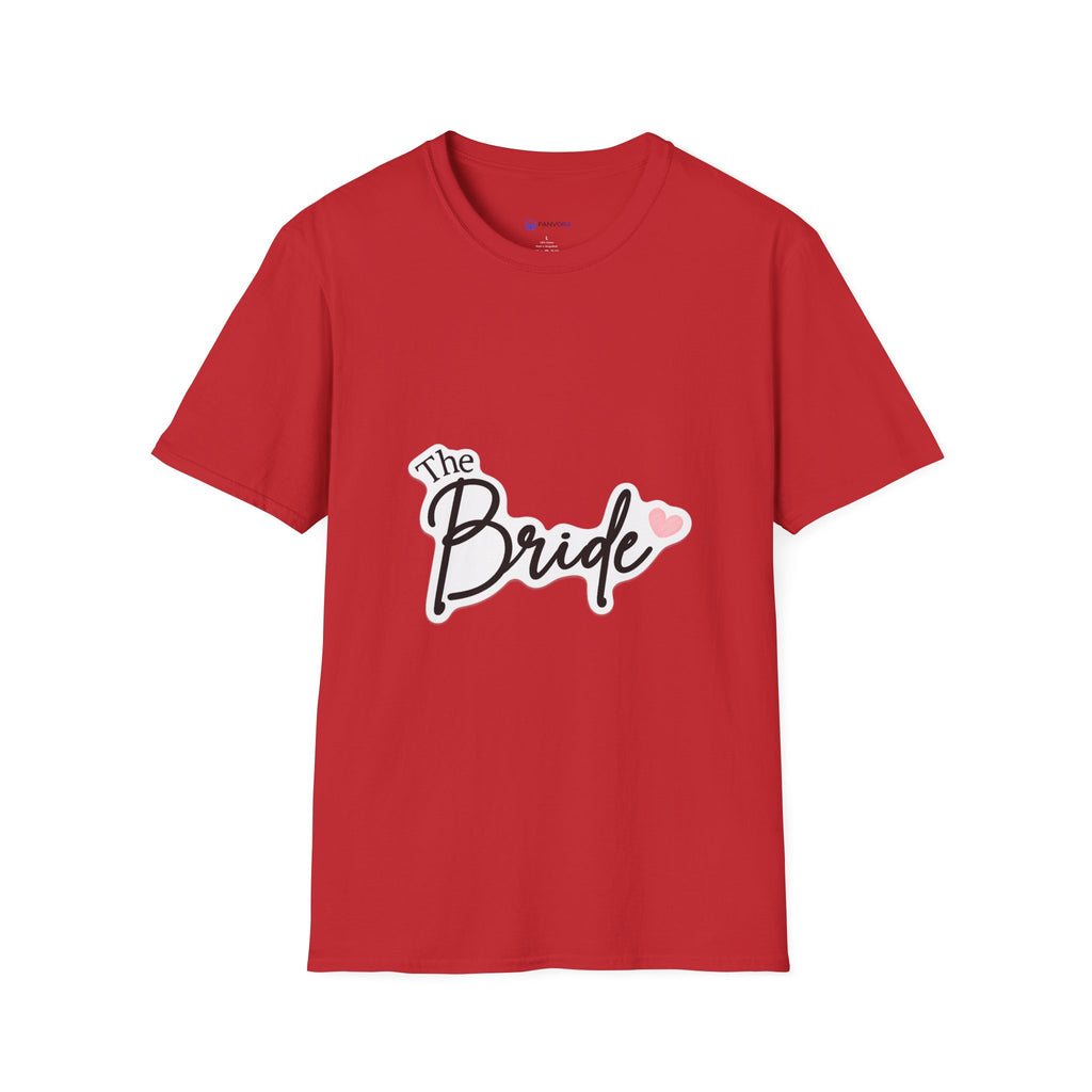 Bride T-Shirt — "The Bride" Bachelorette Tee with Heart