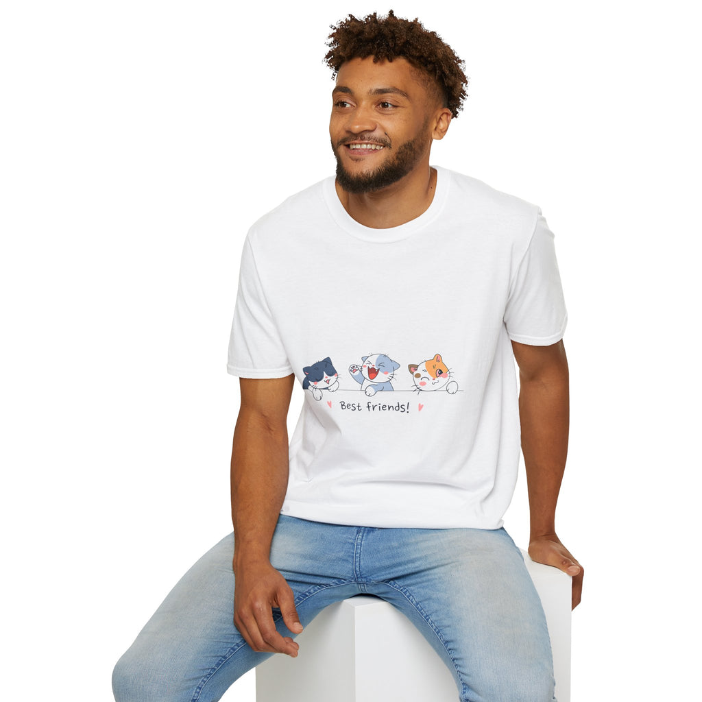 Cute 'Best Friends' Trio Cat T-Shirt