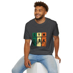 Gym Retro Blocks T‑Shirt — Vintage Fitness Silhouette Tee