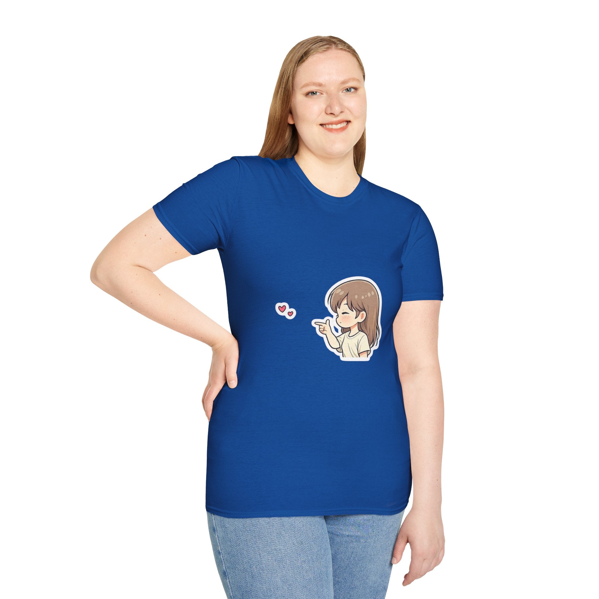 Kawaii Girl Blowing Hearts T-Shirt — Cute Anime Graphic Tee