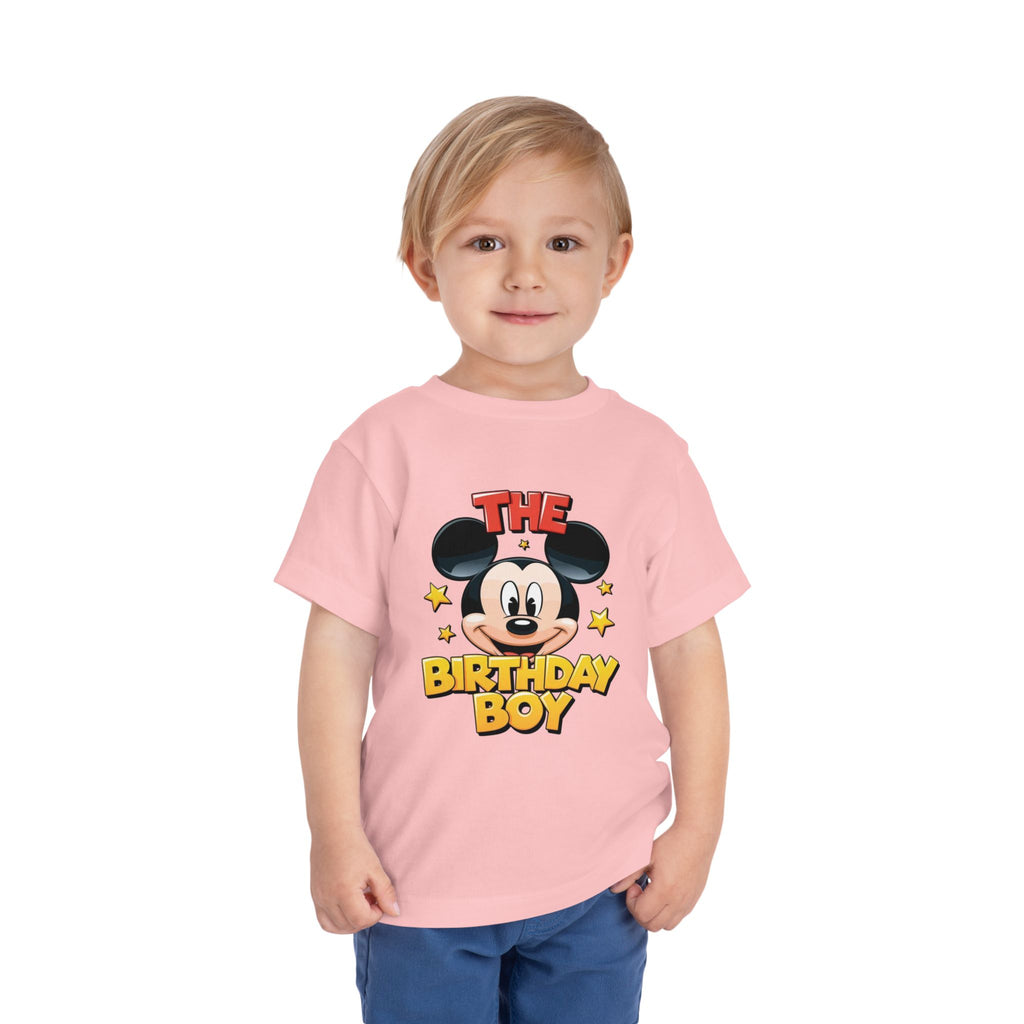 Toddler Tee — "The Birthday Boy" Cartoon Mouse Party Shirt