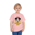 Toddler Tee — "The Birthday Boy" Cartoon Mouse Party Shirt