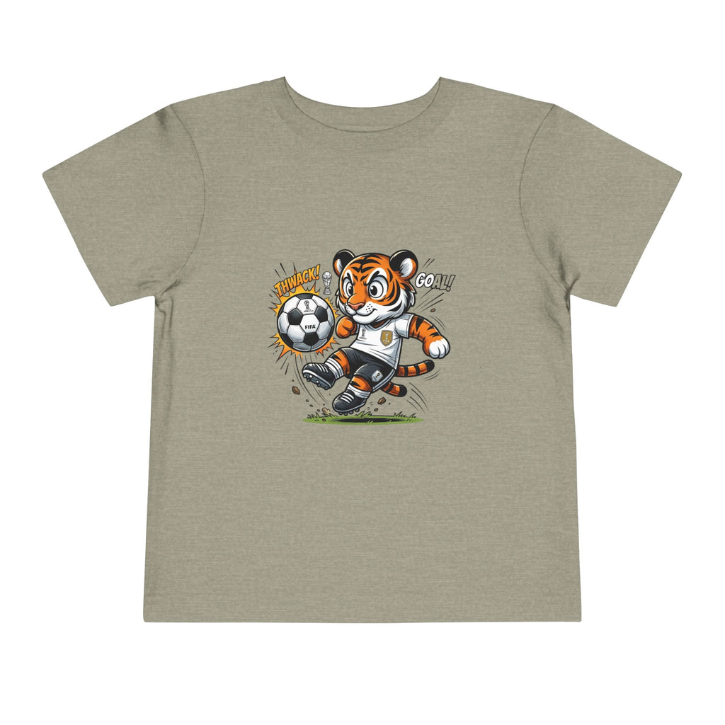 Toddler Soccer Tiger Tee — Cute Kicking Tiger Football Shirt for Kids