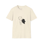 T-Shirt — Boy Hugging Heart Ghost Cute Minimalist Graphic Tee