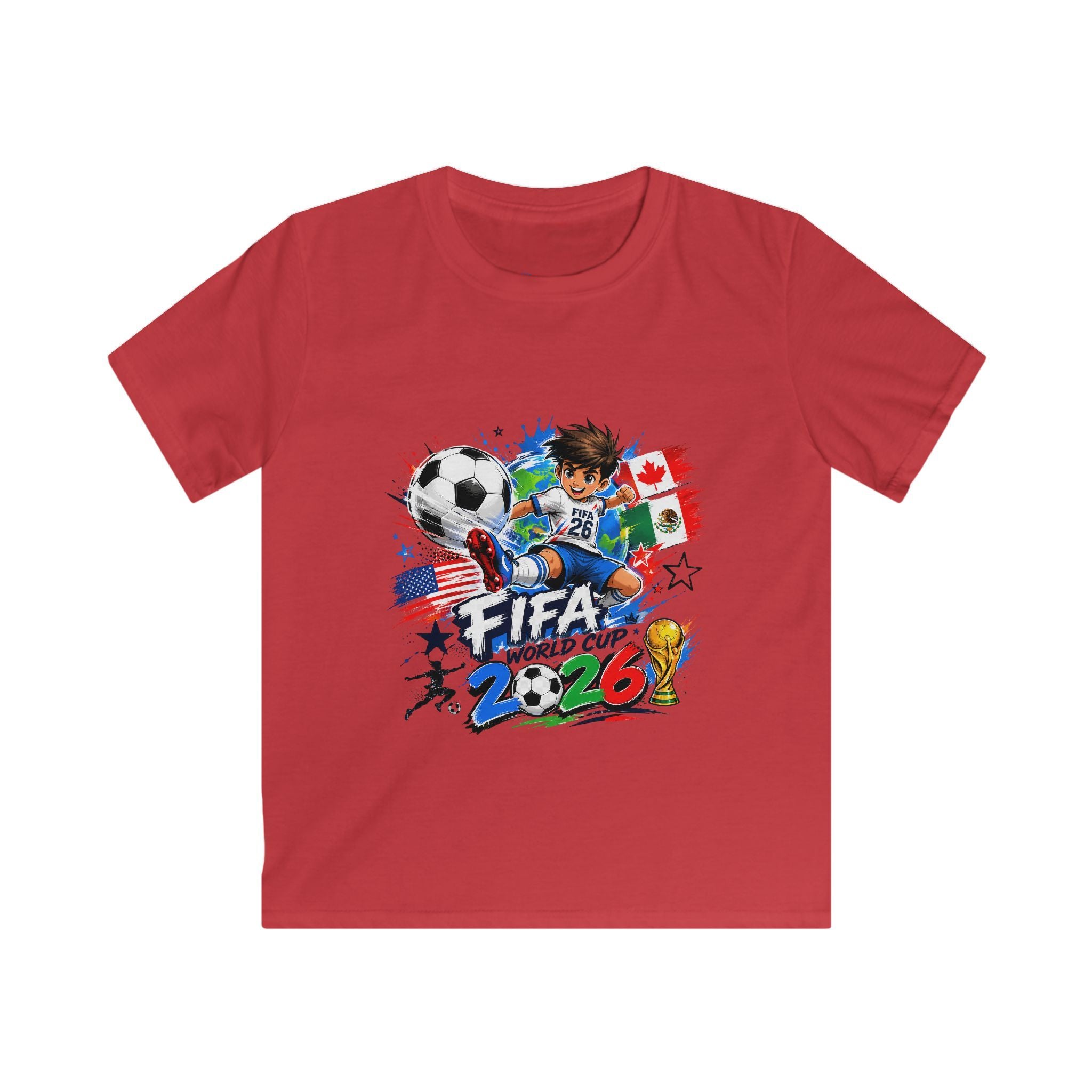 Kids Soccer  2026 Tee cartoon character