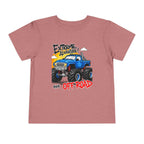 Toddler Tee - "Extreme Adventure 4x4 Off Road" Blue Monster Truck.