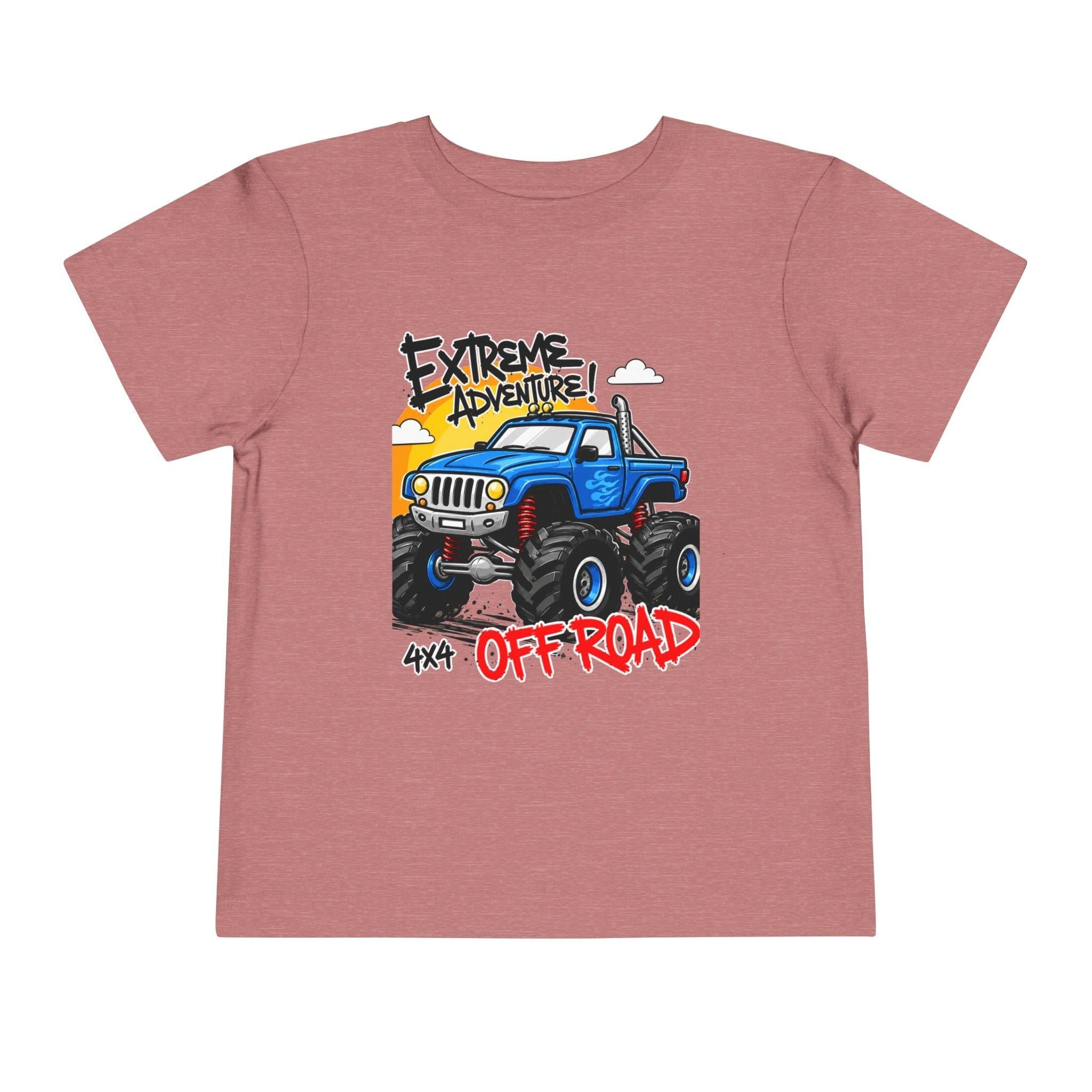 Toddler Tee - "Extreme Adventure 4x4 Off Road" Blue Monster Truck.