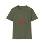 Heart Key T-Shirt — Minimal Red Key Heart Graphic Tee