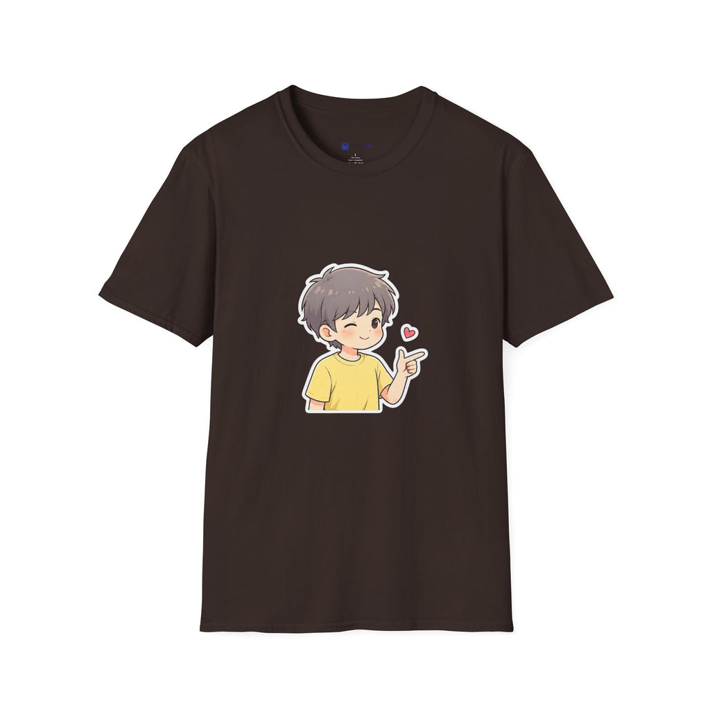 Cute Boy Cartoon Heart T-Shirt – Kawaii Cute Kid Character Tee