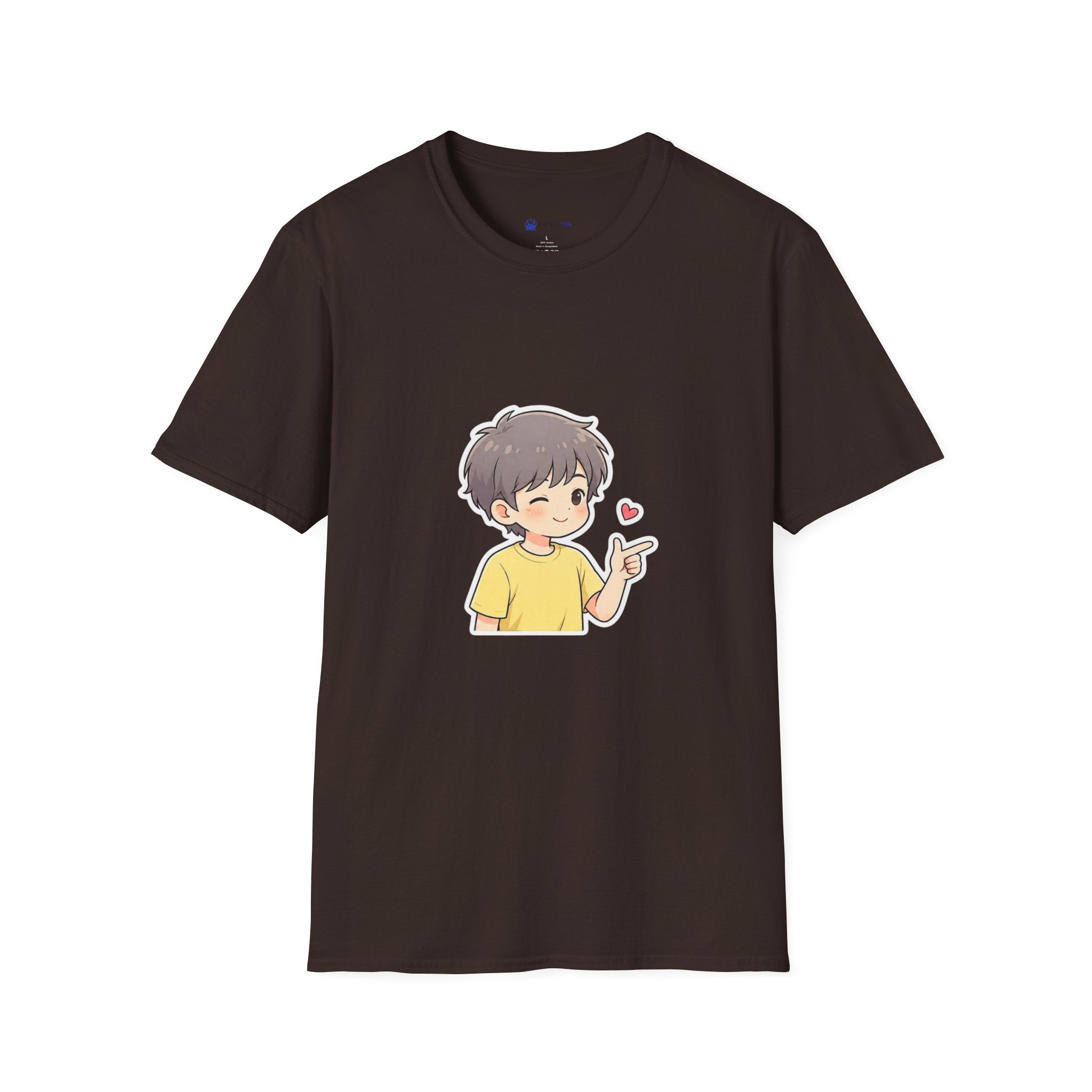 Cute Boy Cartoon Heart T-Shirt – Kawaii Cute Kid Character Tee