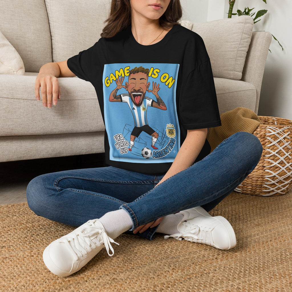 Soccer Fan T-Shirt — "Game Is On" Cartoon Player Graphic